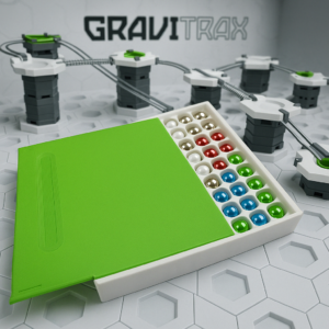 Premium GraviTrax Storage Box for 100 Marbles - 3D Printed Storage Box with Sliding Lid - Premium Quality