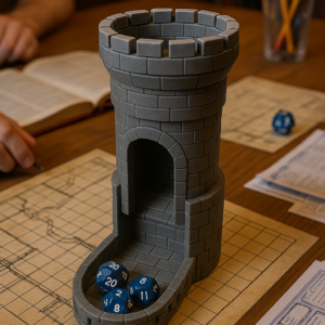 Premium Medieval Dice Thrower - 3D Printed Dice Tower in Tower Shape - Premium Quality