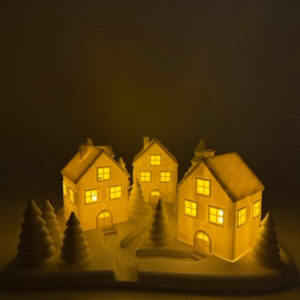 Premium Sfeervol Kerst Dorpje met LED Verlichting - Witte Kerstdecoratie voor een Warm Winterhuis