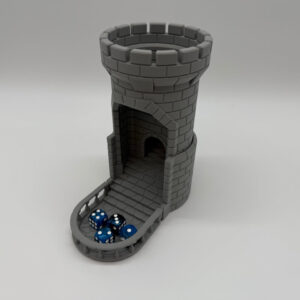 Alternative view of Premium Medieval Dice Thrower - 3D Printed Dice Tower in Tower Shape - Premium Quality