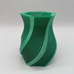 Premium Vase with Wavy Ribbed Pattern - Futuristic Modern Design - Decorative Flower Pot