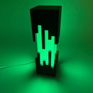 Alternative view of Premium Designer Table Lamp 'Future' with Black Cut-Out Pattern and Color Change - Modern Mood Lamp with Remote Control