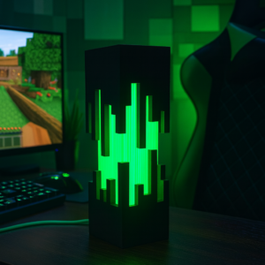 Premium Designer Table Lamp 'Future' with Black Cut-Out Pattern and Color Change - Modern Mood Lamp with Remote Control